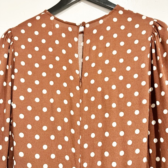 Reformation Reza Wrap Effect Polka Dot Crepe Midi Dress Size 10 - Picture 8 of 14